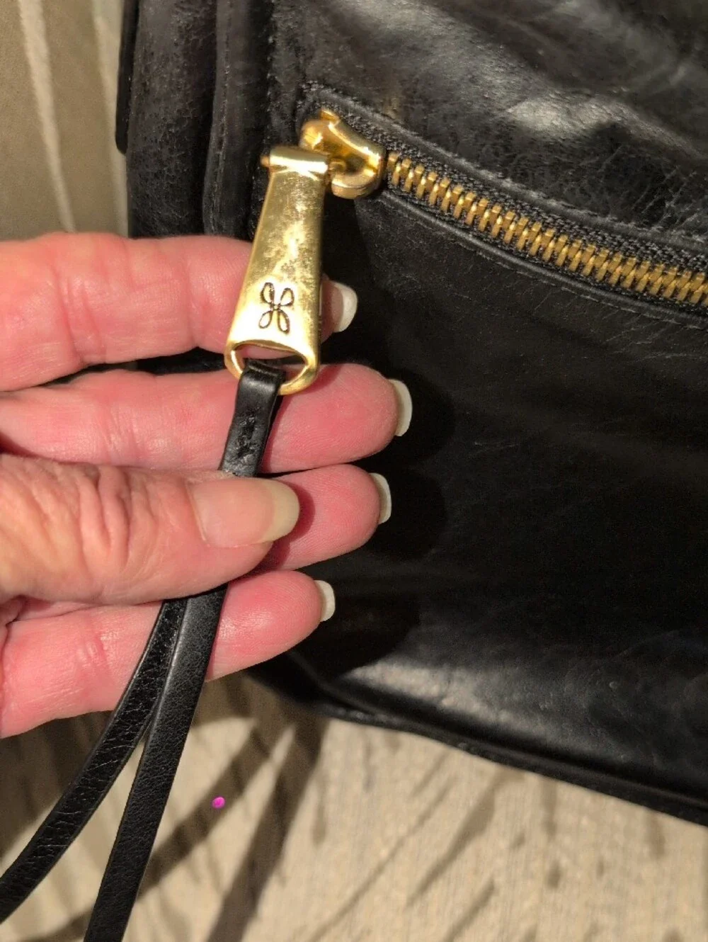HOBO Karder Black Leather Crossbody Shoulder Bag - Retired